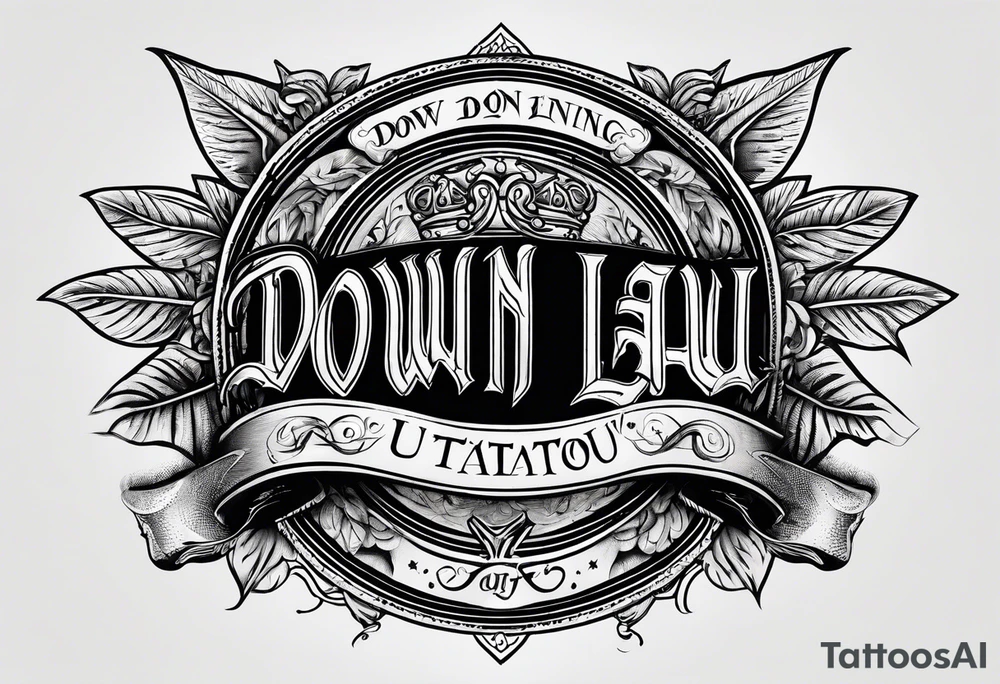 Old English font saying down by Law tattoo idea