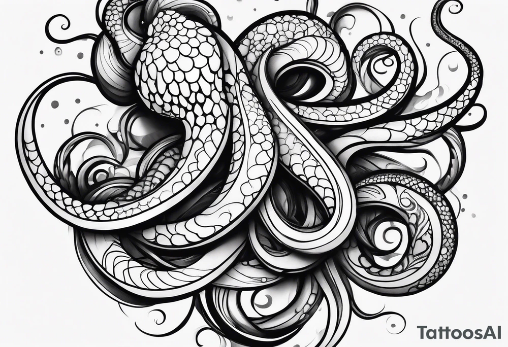minimal tentacles tattoo idea