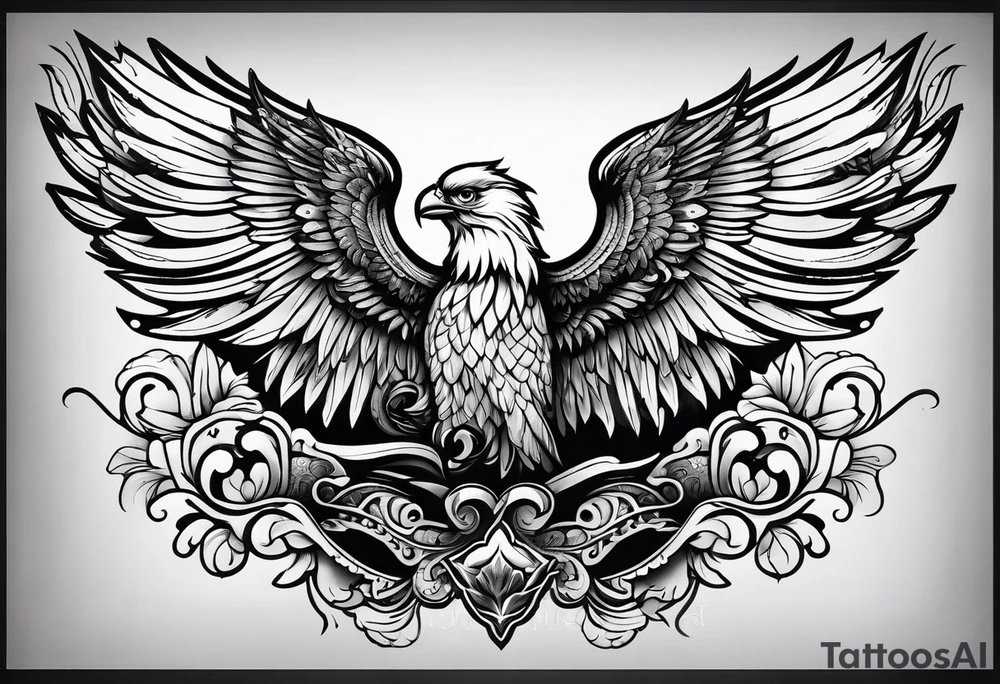 The word Glenn with wings at the side tattoo idea