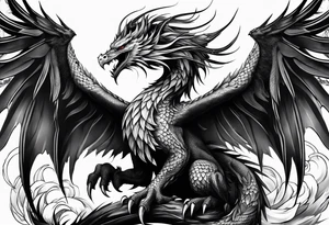 phoenix fighting dragon tattoo idea