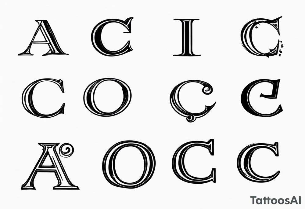 Initials: A C C A
No special designs just the letters tattoo idea