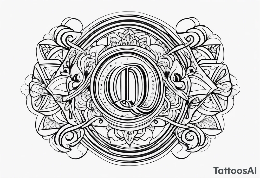 Q WORD,SIMPLE,PINIS tattoo idea