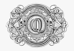 Q WORD,SIMPLE,PINIS tattoo idea