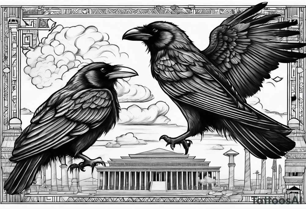 addiction recovery ravens roman egyptian
feathers clouds tattoo idea