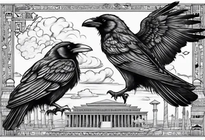 addiction recovery ravens roman egyptian
feathers clouds tattoo idea