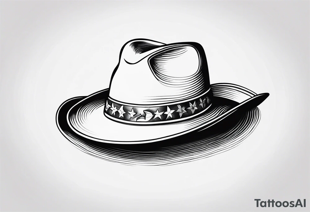 Cowboy hat, american traditional aestetics tattoo idea