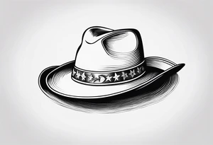 Cowboy hat, american traditional aestetics tattoo idea