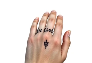 "In God's Hand" dope background tattoo idea