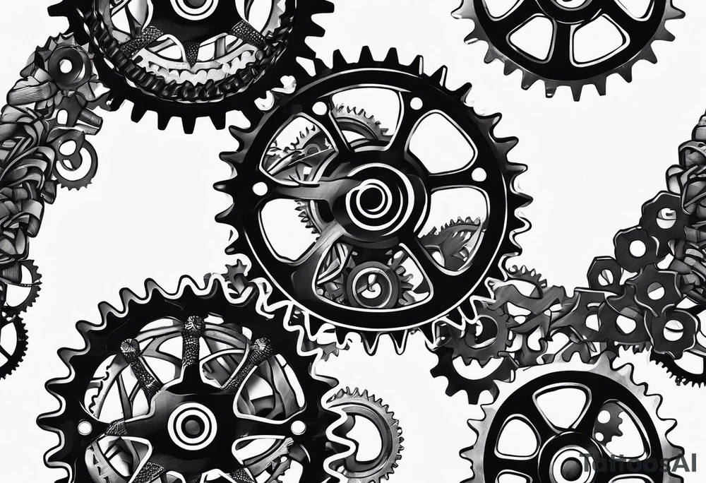 bicycle chain and gears wrist tattoo idea