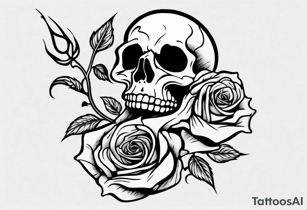Dancing skeleton on a rose tattoo idea