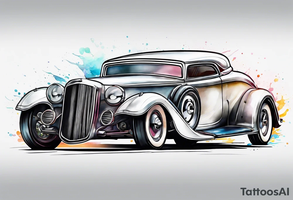 futuristic time machine car tattoo idea