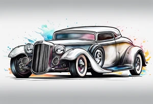 futuristic time machine car tattoo idea