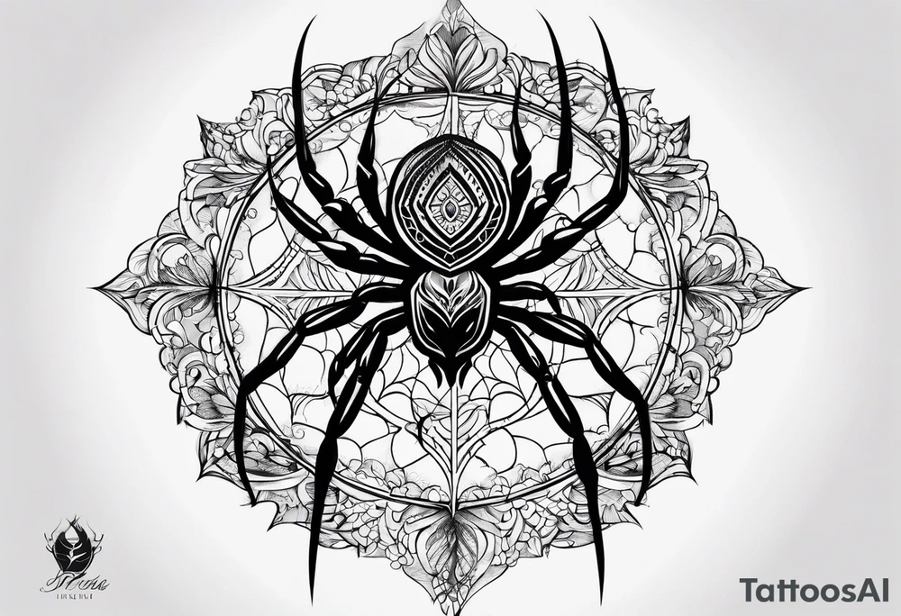 Feminine spider tattoo idea