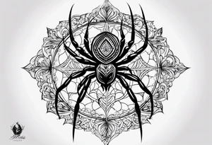 Feminine spider tattoo idea