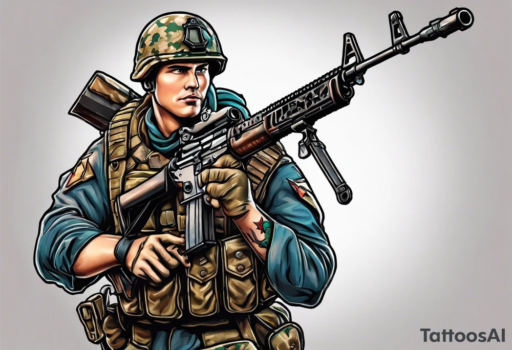 soldier reaching for the sky tattoo idea