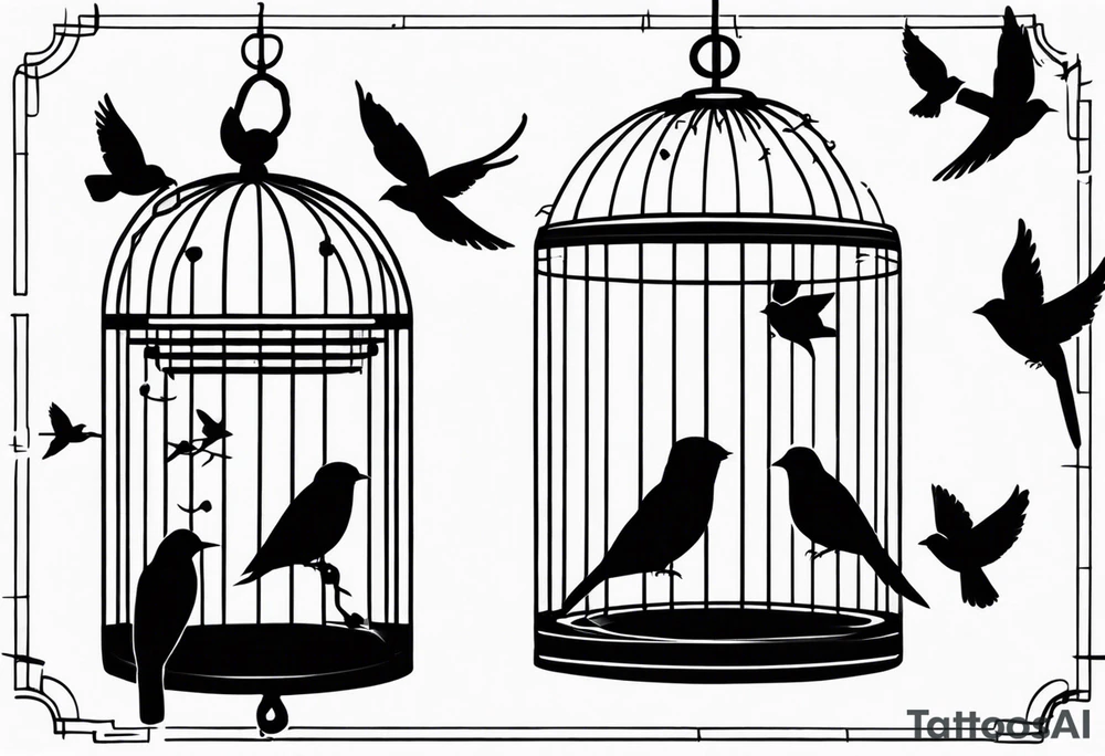 Birds in a Cage tattoo idea