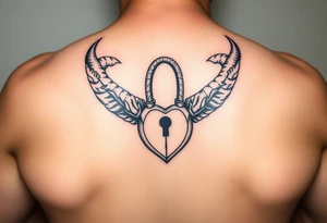 horns with a cuckold lock in middle tattoo idea