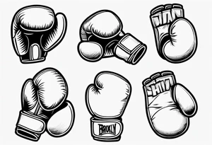 boxing gloves in cartoon style with Brooklyn wording tattoo idea