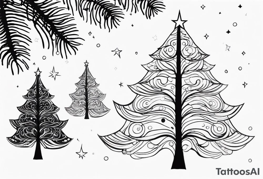 Twinkling Christmas Tree tattoo idea