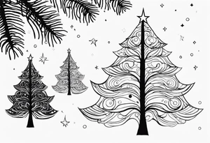 Twinkling Christmas Tree tattoo idea