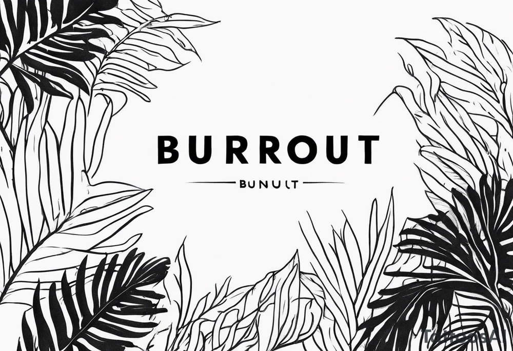 tattoo idea with the word burnout. Dual nature tattoo idea