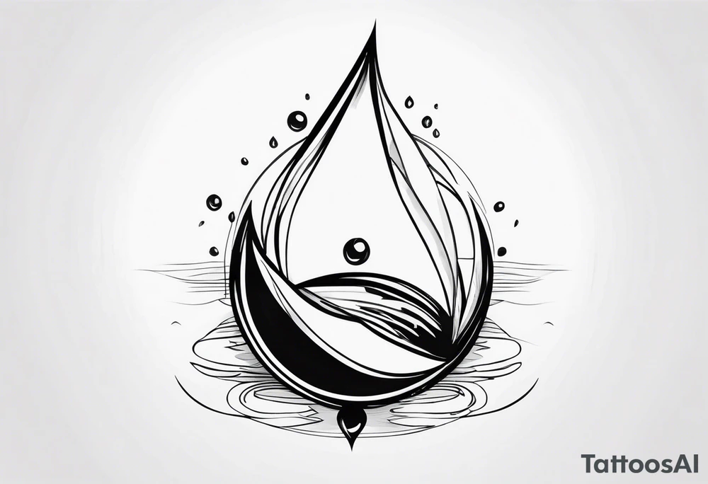 gemstone water droplet tattoo idea