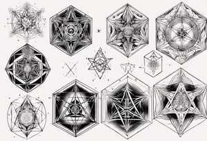 sacred geometry Metatron's cube with phoenix tattoo idea