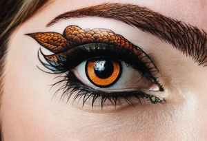 Side view of a Snake eye with copper iris tattoo idea