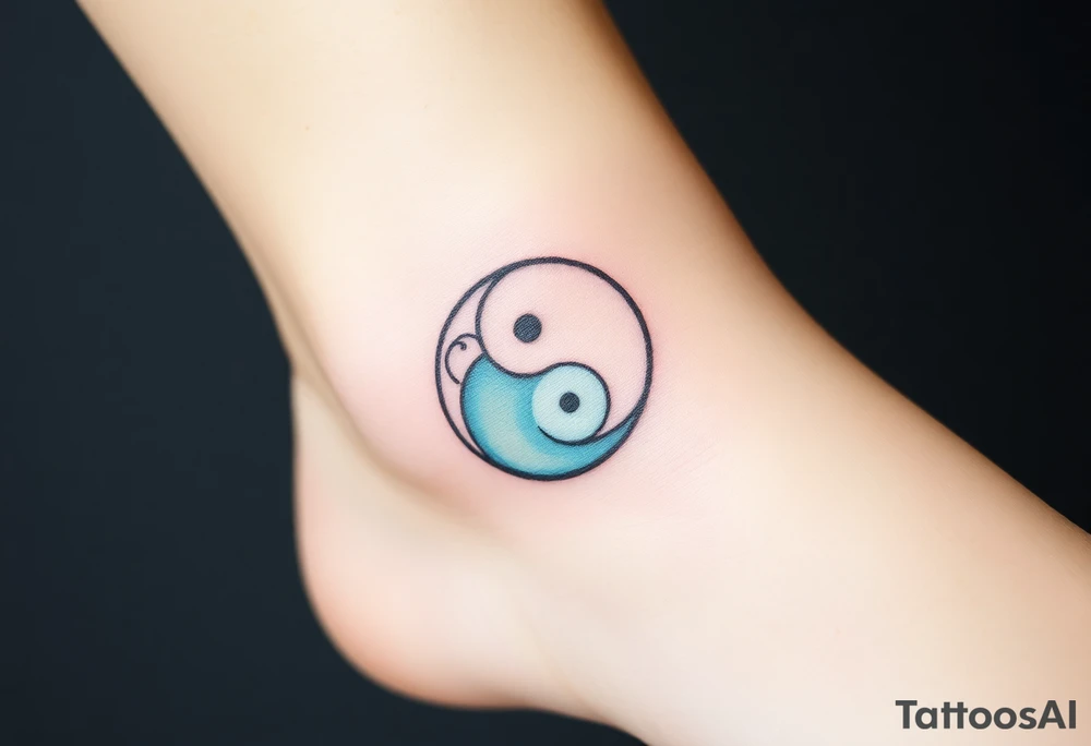 A yin-yang symbol with soft gradients of white and pale blue, signifying harmony and hopeful balance. tattoo idea