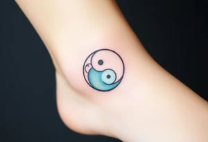 A yin-yang symbol with soft gradients of white and pale blue, signifying harmony and hopeful balance. tattoo idea