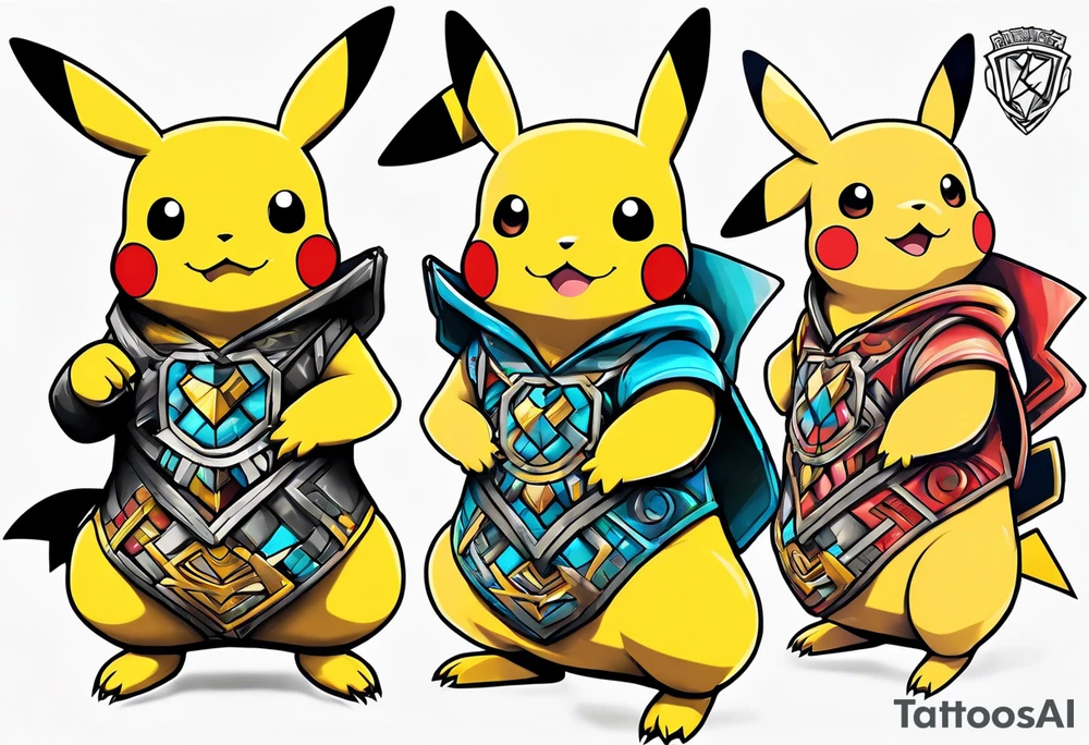 Pikachu pokemon statue tattoo idea