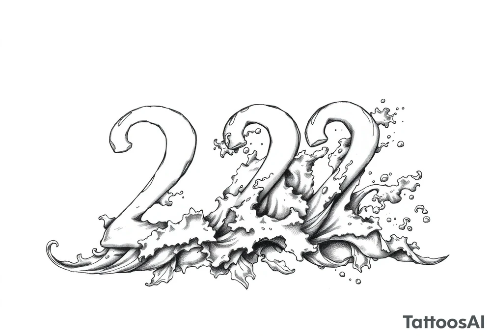 number 222 like the ocean tattoo idea