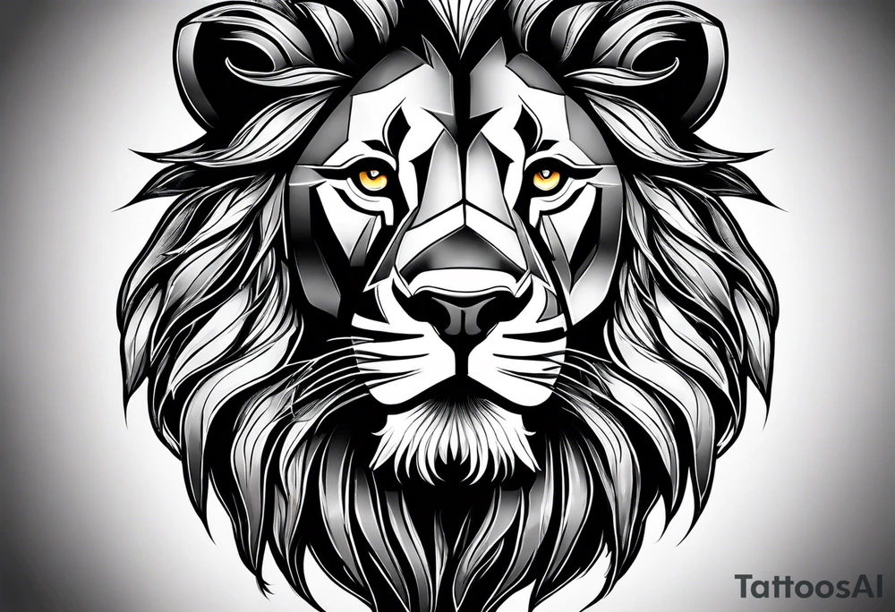 powerful majestic lion, close-up tattoo idea