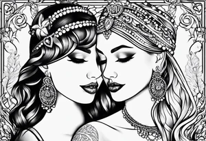 Matching best friend tattoo for love of Las Vegas tattoo idea