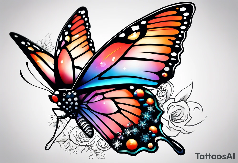 butterfly snow tattoo idea