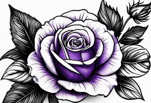 violet with greenery and a rose tattoo idea