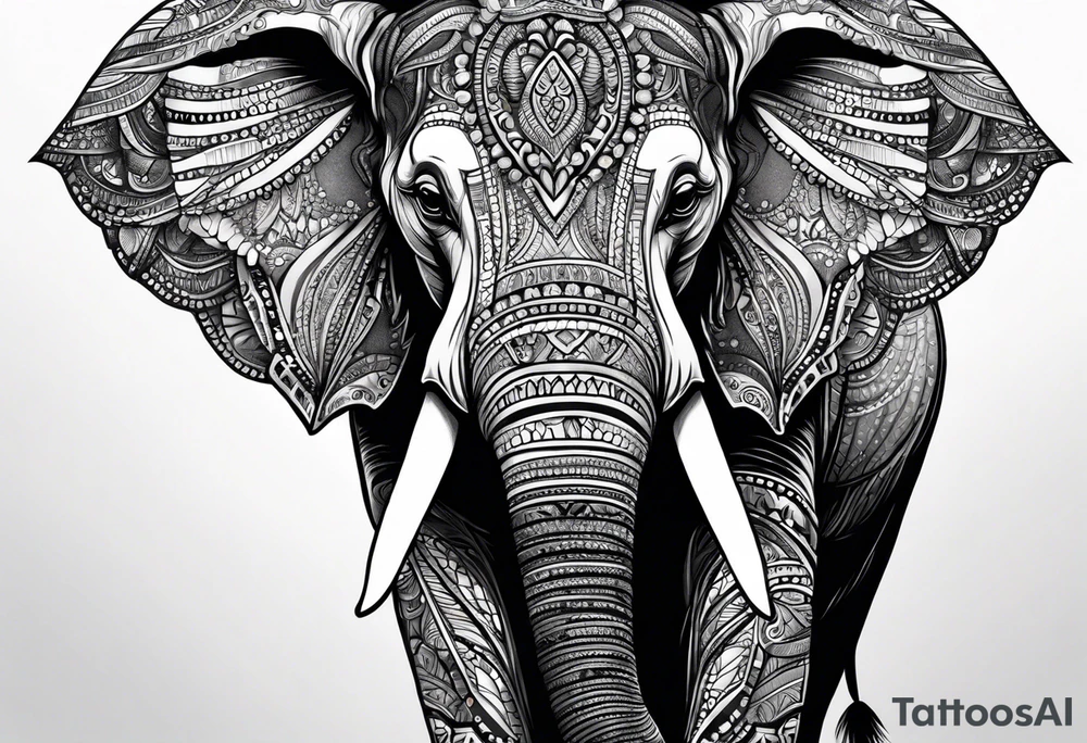 elephant with BEKIND tattoo idea