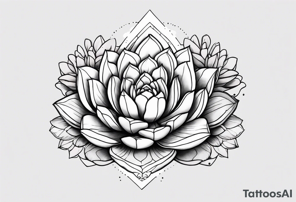 fine line. one big succulent in the middle. One smaller succulents on each side. Dots and floral
. Sternum tattoo grey scale shading tattoo idea
