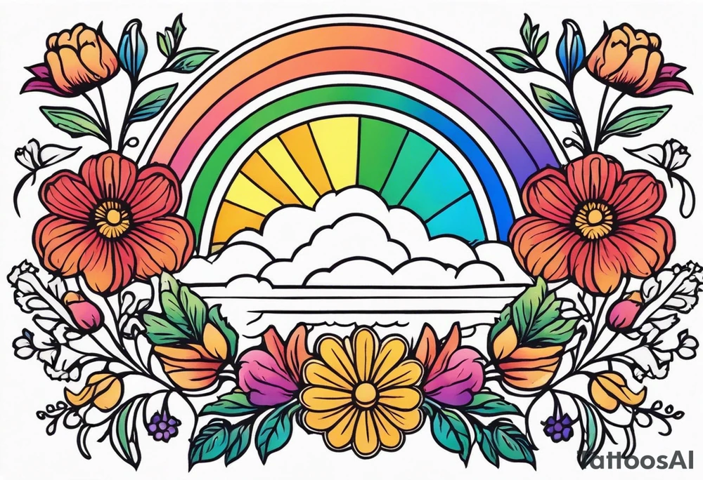 rainbow
old school vintage simple traditional design surrounded by vintage flowers cross



bold color simple tattoo idea