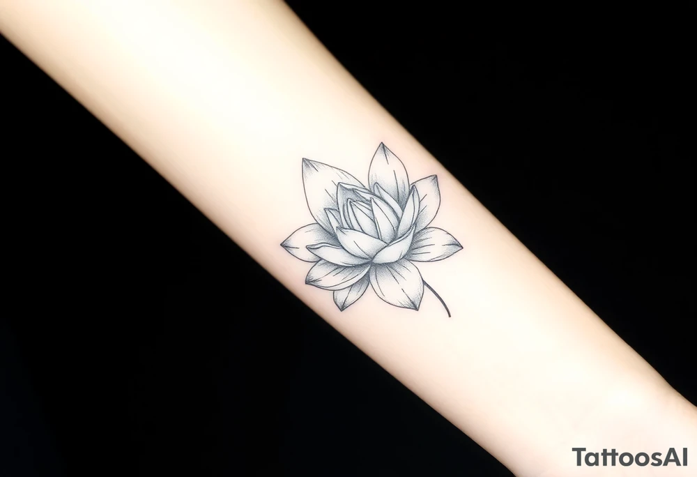 A vibrant white water lily tattoo idea