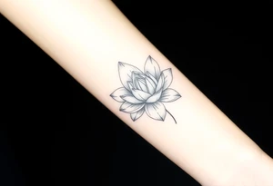 A vibrant white water lily tattoo idea