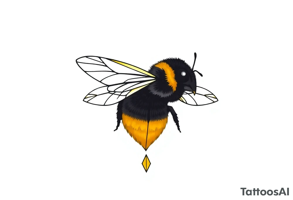 Cute bumblebee tattoo idea