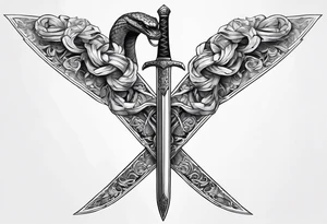 Snake wrapped sword tattoo idea