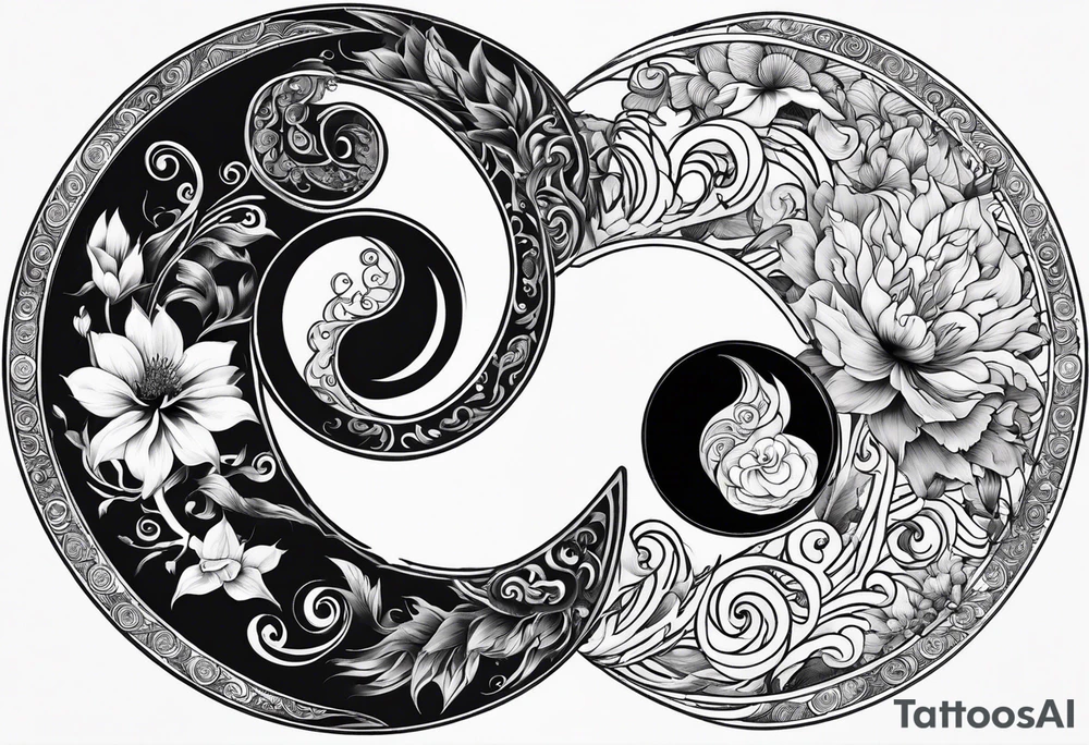 Powerful majestic ying Yang tattoo idea