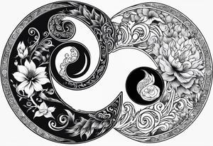Powerful majestic ying Yang tattoo idea