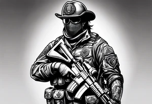 medic war battlefield gear full body tattoo idea