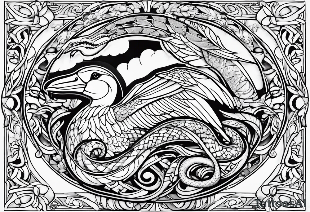 Snakes and doves tattoo idea