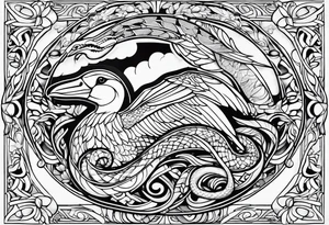Snakes and doves tattoo idea