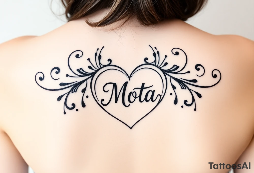 Heart shaped lock with the name Mota in it tattoo idea