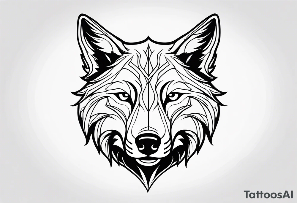 Smiling wolf tattoo idea